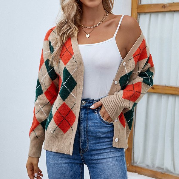 women's knitted cardigan jacket with contrasting buttons sweater, White;black
women's knitted cardigan jacket with contrasting buttons sweater, White;black