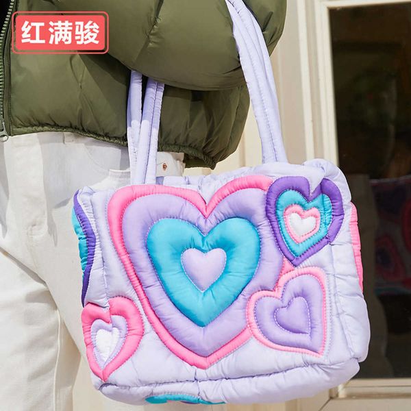 new feather love tote bag women's large capacity spliced cotton filled handbag macaron color shoulder bag 2023 230831
new feather love tote bag women's large capacity spliced cotton filled handbag macaron color shoulder bag 2023 230831