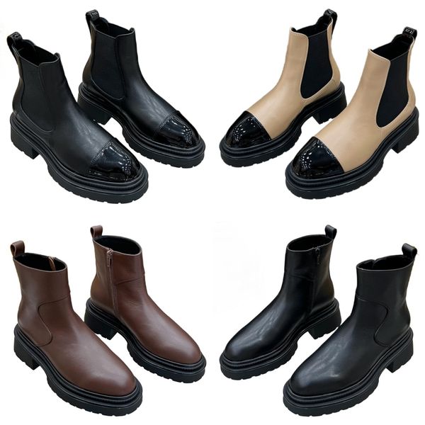 autumn winter boots classic women's fashion boots metal letter ankle boots round toe half boots genuine leather designer boots slip on, Black
autumn winter boots classic women's fashion boots metal letter ankle boots round toe half boots genuine leather designer boots slip on, Black