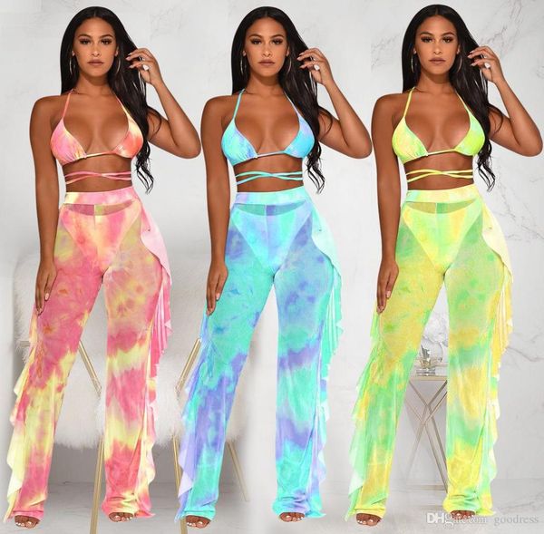 women bikini set 2pcs swimsuit fashion print perspective mesh ruffles cover up long pantsvest women two piece summer ou6085119, White
women bikini set 2pcs swimsuit fashion print perspective mesh ruffles cover up long pantsvest women two piece summer ou6085119, White