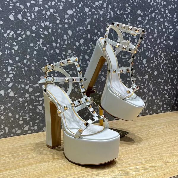 square open-toe stud srivet platform gladiator sandals heeled chunky block heels shoes super high women's luxury designers leather with, Black
square open-toe stud srivet platform gladiator sandals heeled chunky block heels shoes super high women's luxury designers leather with, Black