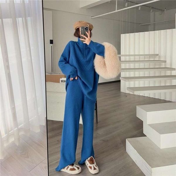 sweater two piece set womens clothing autumn and winter style korean loose large size wide leg pants casual, White;black
sweater two piece set womens clothing autumn and winter style korean loose large size wide leg pants casual, White;black
