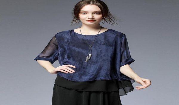 73833 jry new summer fashion silk blouses women round collar half sleeve lady printing loose blouses plus size bluegreen4797212, White
73833 jry new summer fashion silk blouses women round collar half sleeve lady printing loose blouses plus size bluegreen4797212, White