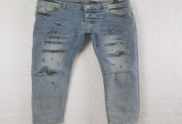falection mens 21ss amimike distressed bandanna patch ripped denim bluejeans8992460, Blue
falection mens 21ss amimike distressed bandanna patch ripped denim bluejeans8992460, Blue