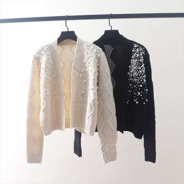 french niche design sweaters white pearl beaded heavy industry temperament small fragrance socialite sweater loose, White;black
french niche design sweaters white pearl beaded heavy industry temperament small fragrance socialite sweater loose, White;black