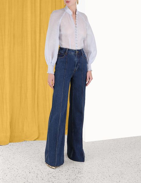 women's blouses & shirts australian designer autumn/winter new flare sleeve shirt, White
women's blouses & shirts australian designer autumn/winter new flare sleeve shirt, White