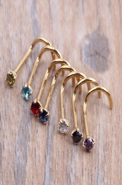 crysta gold silver zircon nose ring screw nose stud clear pink red purple curved steel pin ring piercing 20g 08mm2257605
crysta gold silver zircon nose ring screw nose stud clear pink red purple curved steel pin ring piercing 20g 08mm2257605