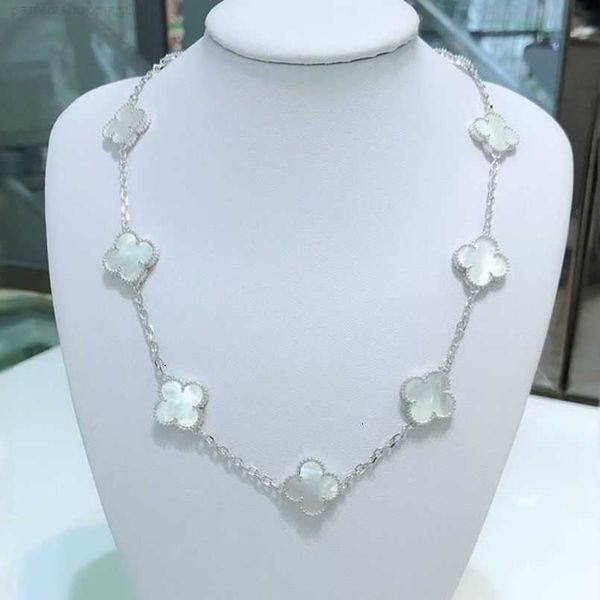 18k fashion classic agate four leaf clover necklace long ten 10 flowers pendant mother-of-pearl for girl valentine's mother's desi, Silver
18k fashion classic agate four leaf clover necklace long ten 10 flowers pendant mother-of-pearl for girl valentine's mother's desi, Silver