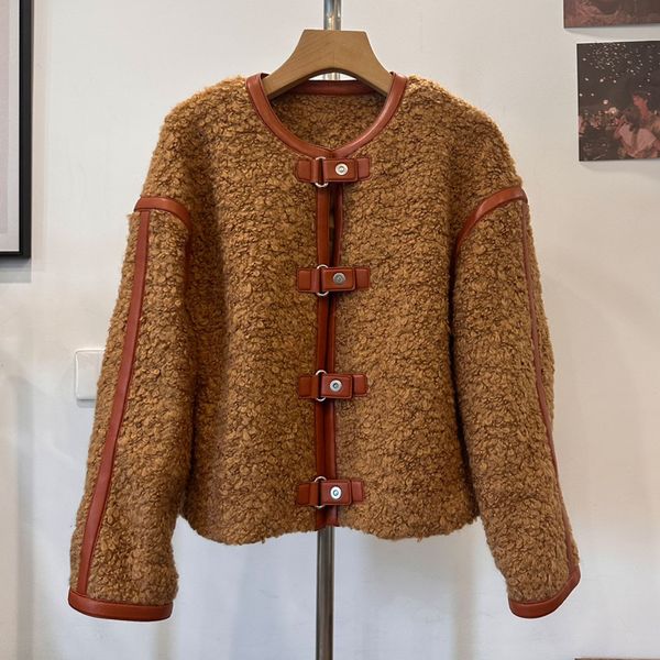 coats designer women winter new french retro lamb fleece jacket women's temperament light luxury high-end short cardigan top, Black;brown
coats designer women winter new french retro lamb fleece jacket women's temperament light luxury high-end short cardigan top, Black;brown