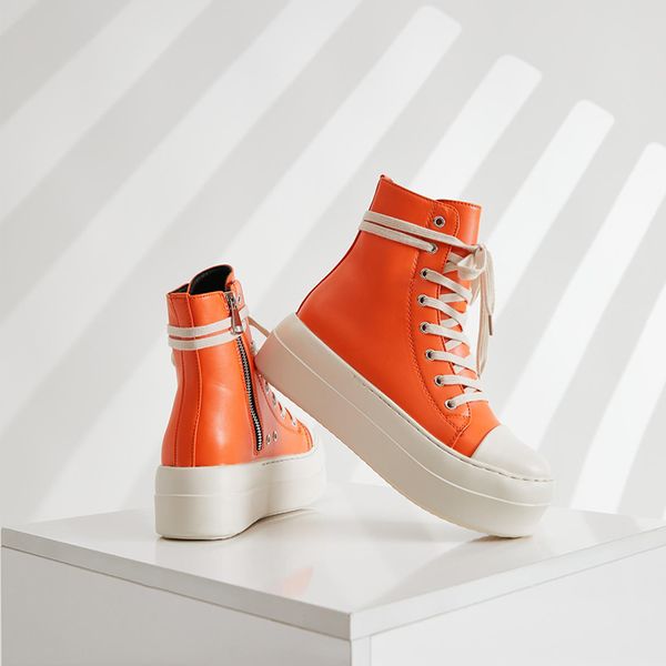 women's shoes, versatile candy color, orange, high top shoes, personalized black series thick shoelaces, trendy shoes, Customize
women's shoes, versatile candy color, orange, high top shoes, personalized black series thick shoelaces, trendy shoes, Customize