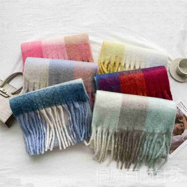 scarves ac scarf women's autumn and winter cashmere imitation versatile color-striped plaid warm student neck thickened shawl, Blue;gray
scarves ac scarf women's autumn and winter cashmere imitation versatile color-striped plaid warm student neck thickened shawl, Blue;gray
