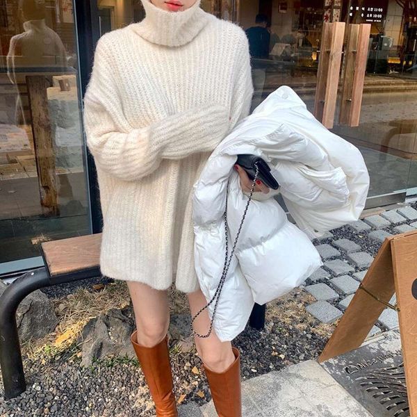 korean style womens sweaters autumn winter fashion super beautiful gentle cream vertical pattern high collar warm, White;black
korean style womens sweaters autumn winter fashion super beautiful gentle cream vertical pattern high collar warm, White;black