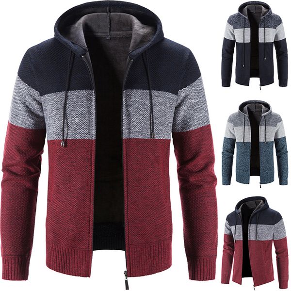 men's sweaters men striped sweater jacket autumn winter spliced fashion casual large size fleece wool warm inclined pocket cardigan 230, White;black
men's sweaters men striped sweater jacket autumn winter spliced fashion casual large size fleece wool warm inclined pocket cardigan 230, White;black