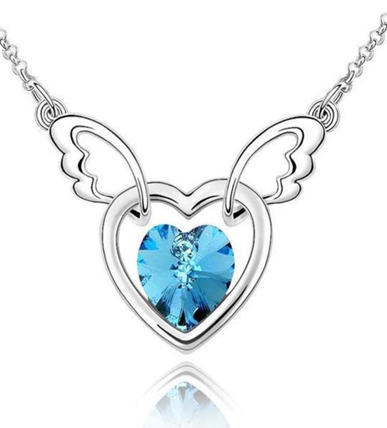 wholesale women's gift crystal heart pendant necklace made with crystals from rovski 816405, Silver
wholesale women's gift crystal heart pendant necklace made with crystals from rovski 816405, Silver