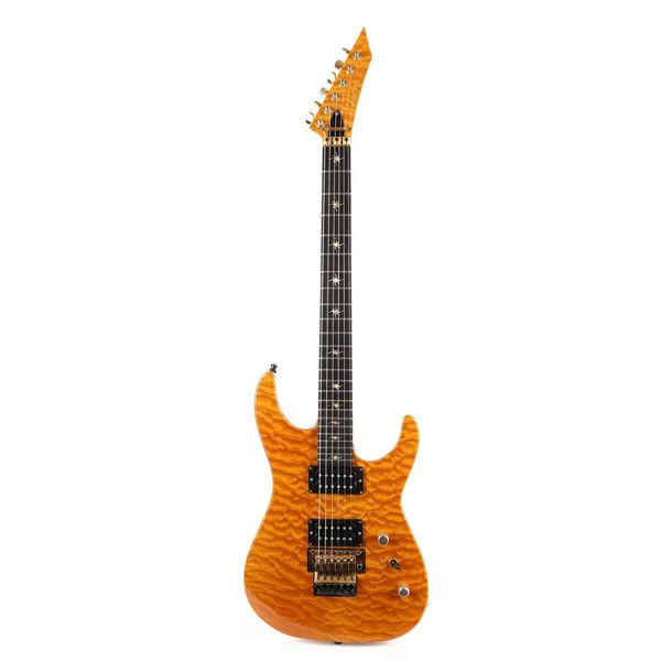 e s p custom shop mirage quilt maple body amber electric guitar as same of the pictures
e s p custom shop mirage quilt maple body amber electric guitar as same of the pictures