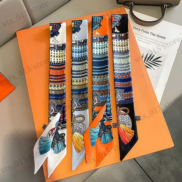 scarves new brand floral printed small scarf women silk scarf headband long scarves bag accessories ribbon t230425, Blue;gray
scarves new brand floral printed small scarf women silk scarf headband long scarves bag accessories ribbon t230425, Blue;gray