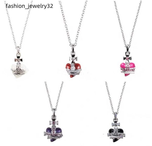 classic fashion punk necklace heart saturn planet necklace west queen diamond nana women's party jewelry with box, Silver
classic fashion punk necklace heart saturn planet necklace west queen diamond nana women's party jewelry with box, Silver