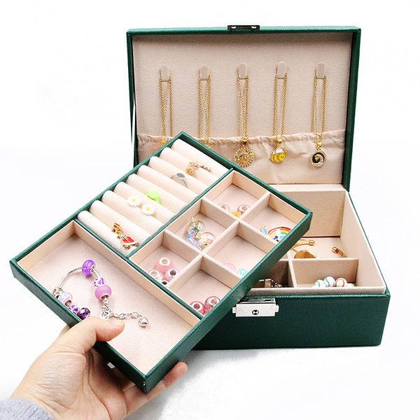 jewelry boxes 4 color double-layer portable box jewelry organizer display travel jewelry case storage boxes button leather storage packaging, Black;white
jewelry boxes 4 color double-layer portable box jewelry organizer display travel jewelry case storage boxes button leather storage packaging, Black;white