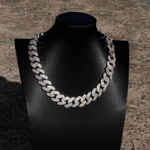 custom hip hop cuban link chain necklace 19mm 3 rows iced out 925 mens cz diamond cuban chain, Silver
custom hip hop cuban link chain necklace 19mm 3 rows iced out 925 mens cz diamond cuban chain, Silver
