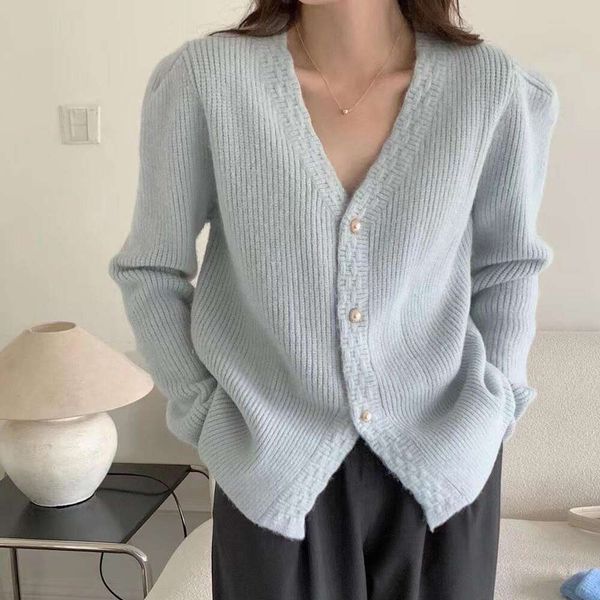 spring v neck korean style sweater fashionable sweet cardigan for women lazy temperament gentle slimming top, White;black
spring v neck korean style sweater fashionable sweet cardigan for women lazy temperament gentle slimming top, White;black