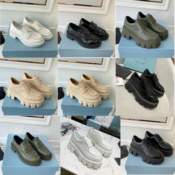 designer luxury brand monolith loafers black white metal triangle logo women dress shoes thick bottom gear pointed round toes genuine brushe
designer luxury brand monolith loafers black white metal triangle logo women dress shoes thick bottom gear pointed round toes genuine brushe