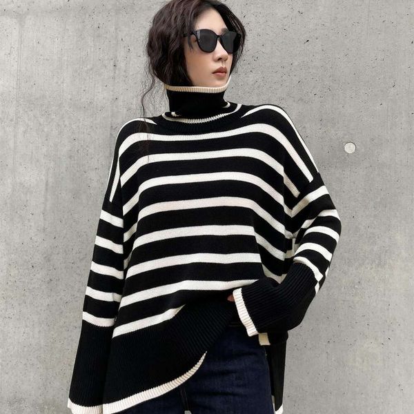 striped sweater for women autumn and winter gentle style korean version simple versatile fashionable loose pullover, White;black
striped sweater for women autumn and winter gentle style korean version simple versatile fashionable loose pullover, White;black