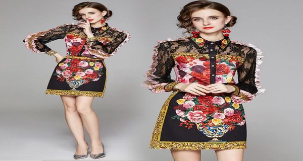 summer runway 2pcs women ladies casual party sets rose flowers baroqueprint collar ruffled long sleeve shirt blouse mini skirt7402916, White
summer runway 2pcs women ladies casual party sets rose flowers baroqueprint collar ruffled long sleeve shirt blouse mini skirt7402916, White
