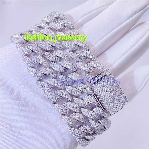 custom made hand set 12mm 10k real white gold moissanite iced out cuban necklace, Silver
custom made hand set 12mm 10k real white gold moissanite iced out cuban necklace, Silver