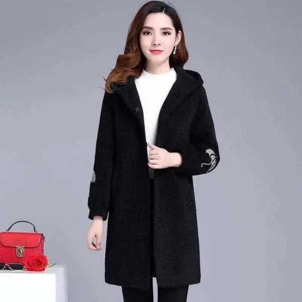 womens long hooded woolen coat minimalist sweater windbreaker polar velvet casual cardigan style, White;black
womens long hooded woolen coat minimalist sweater windbreaker polar velvet casual cardigan style, White;black