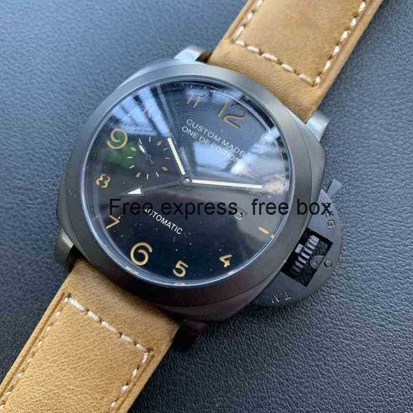 pam1441 vs superclone gmt 44mm men's automatic watch seagull movement 316l stainless steel pvd black case multi-function leather lumino, Slivery;brown
pam1441 vs superclone gmt 44mm men's automatic watch seagull movement 316l stainless steel pvd black case multi-function leather lumino, Slivery;brown