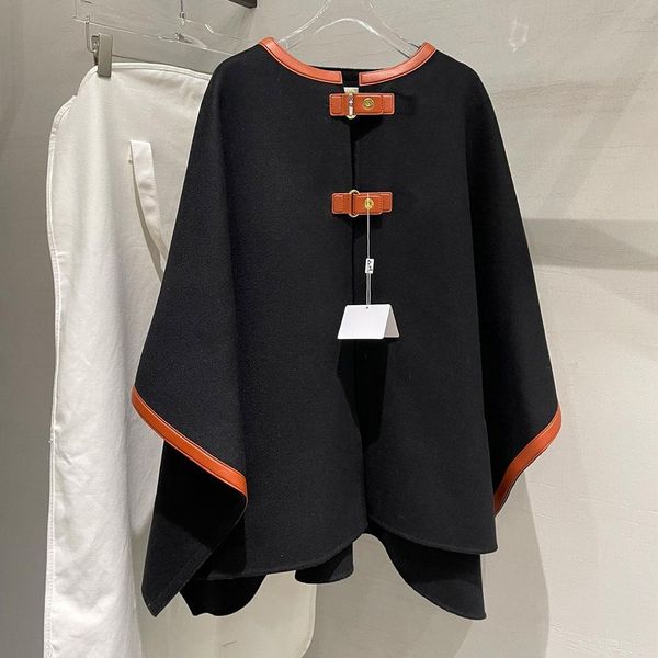 coats designer women's genuine leather buckle cashmere cape 2023 autumn/winter women's woolen shawl loose fitting jacket, Black
coats designer women's genuine leather buckle cashmere cape 2023 autumn/winter women's woolen shawl loose fitting jacket, Black