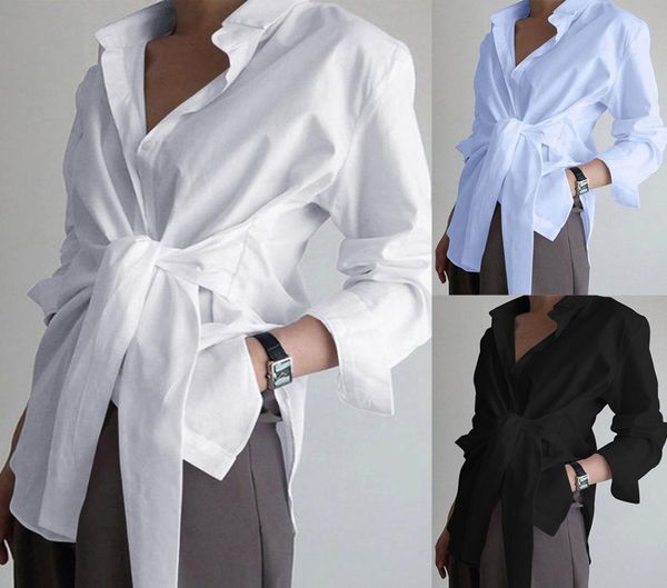 bandage blouse women solid color shirt lapel long sleeve loose split plus size ladies blouses and chemisier femme7474204, White
bandage blouse women solid color shirt lapel long sleeve loose split plus size ladies blouses and chemisier femme7474204, White