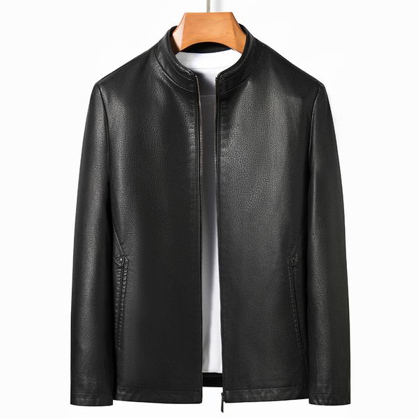 men's leather faux yn2263 autumn and spring stand collar jacket natural thin section plus velvet fashion motorcycle youth 230831, Black
men's leather faux yn2263 autumn and spring stand collar jacket natural thin section plus velvet fashion motorcycle youth 230831, Black