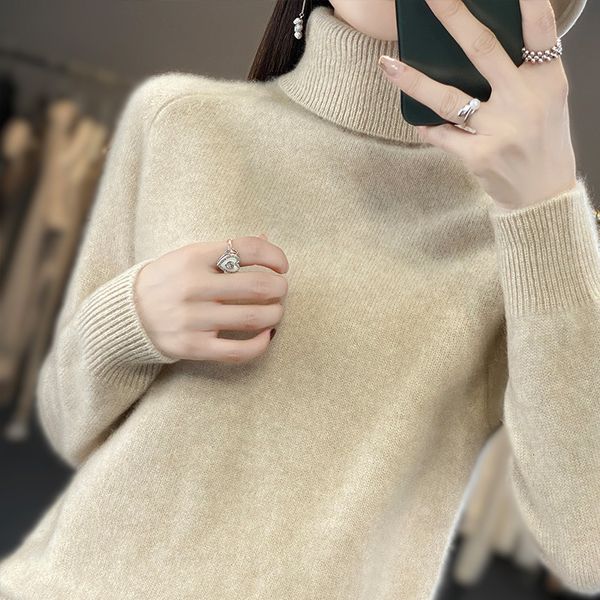 women's sweaters autumn winter turtleneck cashmere sweater women knitted pullover fashion keep warm korean long sleeve casual loose 23, White;black
women's sweaters autumn winter turtleneck cashmere sweater women knitted pullover fashion keep warm korean long sleeve casual loose 23, White;black