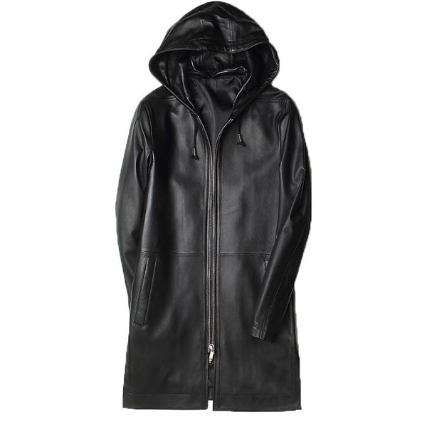 men's leather faux natural genuine clothes sheepskin jacket midlength anorak coat fur spring and autumn 230831, Black 
men's leather faux natural genuine clothes sheepskin jacket midlength anorak coat fur spring and autumn 230831, Black