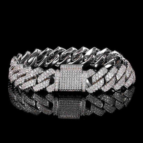european and american hip-hop 14mm diamond cuban bracelet with micro mosan diamond s925 silver men's bracelet jewelry
european and american hip-hop 14mm diamond cuban bracelet with micro mosan diamond s925 silver men's bracelet jewelry