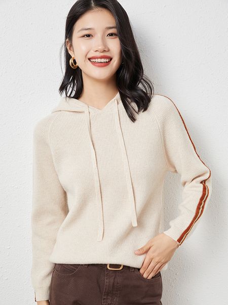 womens sweaters spring autumn 100% merino wool knit pullover long sleeve sweater striped classic hoodie clothing 230831, White;black
womens sweaters spring autumn 100% merino wool knit pullover long sleeve sweater striped classic hoodie clothing 230831, White;black