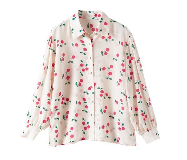 women039s blouses silk blouse brand fashion women highend luxury spring elegant cherry print shirt 089910, White
women039s blouses silk blouse brand fashion women highend luxury spring elegant cherry print shirt 089910, White