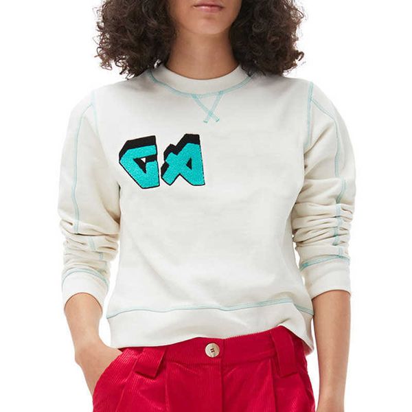 2023 embroidery womens designer ganni pullover washed loose print contrast stitching design round neck long sleeve cotton sweater sweater, Black
2023 embroidery womens designer ganni pullover washed loose print contrast stitching design round neck long sleeve cotton sweater sweater, Black