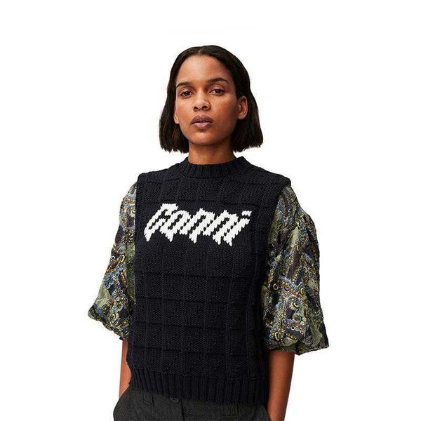 ganni women designer vest 2023 fashion new three button letter slim knitted vests fit knitwear tank vest womens style, White
ganni women designer vest 2023 fashion new three button letter slim knitted vests fit knitwear tank vest womens style, White