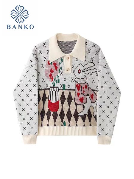 women's sweaters 2023 harajuku cartoon print graphic jumpers fashion kawaii streetwear chic femme polo collar y2k pullovers 230831, White;black
women's sweaters 2023 harajuku cartoon print graphic jumpers fashion kawaii streetwear chic femme polo collar y2k pullovers 230831, White;black