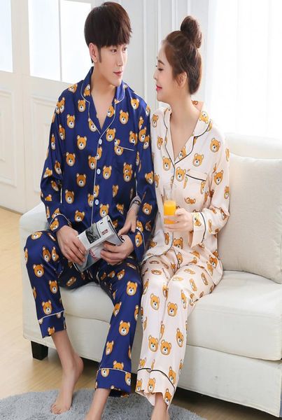 couple pyjamas women full sleeve silk satin pajama sets cartoon bear couple pajamas for women sleepwear sets pijama6456347, Black;brown
couple pyjamas women full sleeve silk satin pajama sets cartoon bear couple pajamas for women sleepwear sets pijama6456347, Black;brown