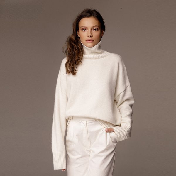 women's sweaters warm autumn winter sweater turtleneck white loose oversized knitted pullover casual knitwear soft 230831, White;black
women's sweaters warm autumn winter sweater turtleneck white loose oversized knitted pullover casual knitwear soft 230831, White;black