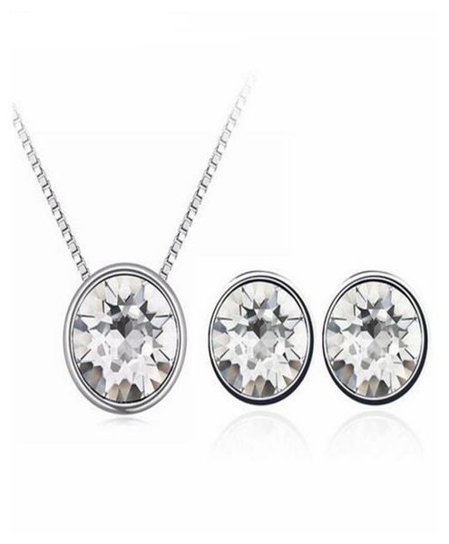 crystals from rovski round pendant necklace stud earrings set for women 2018 jewelry set mother's gift2577589, Silver
crystals from rovski round pendant necklace stud earrings set for women 2018 jewelry set mother's gift2577589, Silver