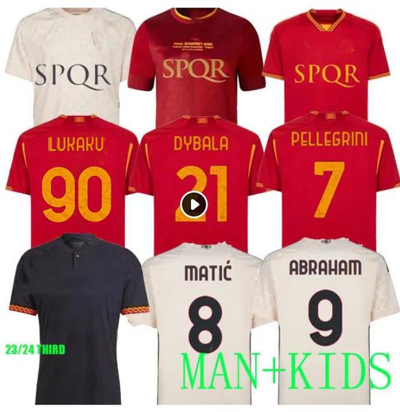 23 24 ndicka dybala romas soccer jerseys lukaku 90 maglia pellegrini abraham 2023 football shirts mancini men kids home sets away third blac, Black;yellow
23 24 ndicka dybala romas soccer jerseys lukaku 90 maglia pellegrini abraham 2023 football shirts mancini men kids home sets away third blac, Black;yellow