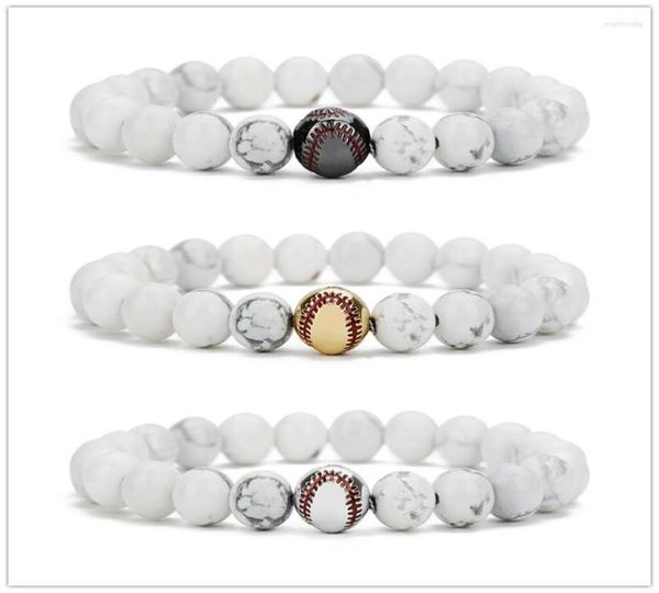strand 10pcs copper baseball white howlite stone beads bracelet buddha sport energy reki yoga jewelry9751704, Black
strand 10pcs copper baseball white howlite stone beads bracelet buddha sport energy reki yoga jewelry9751704, Black