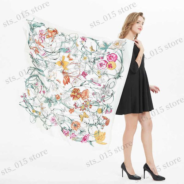 shawls luxury brand floral design big square scarf 130cm twill silk shawl women kerchief scarves for lady fashion shawl echarpe t230901, Blue;gray
shawls luxury brand floral design big square scarf 130cm twill silk shawl women kerchief scarves for lady fashion shawl echarpe t230901, Blue;gray