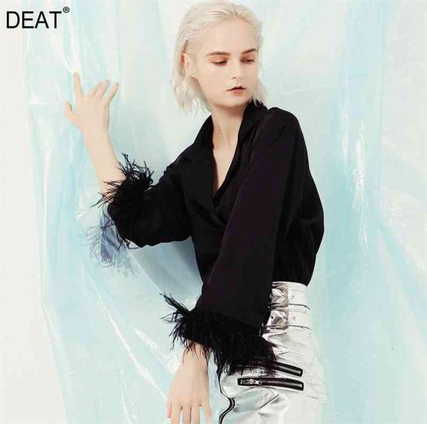 women lack big size ostrich feather blouse lapel long sleeve loose fit shirt fashion spring autumn gx707 2105125868437, White
women lack big size ostrich feather blouse lapel long sleeve loose fit shirt fashion spring autumn gx707 2105125868437, White