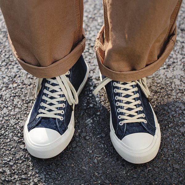 dress shoes maden men s vintage denim high canvas luxury vulcanized sneakers couple casual outdoor travel 230830, Black
dress shoes maden men s vintage denim high canvas luxury vulcanized sneakers couple casual outdoor travel 230830, Black