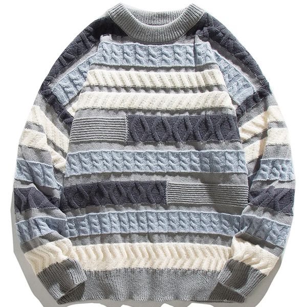 men's sweaters and women's wavy striped sweaters patchwork jacquard knitted clothing large winter 230831, White;black
men's sweaters and women's wavy striped sweaters patchwork jacquard knitted clothing large winter 230831, White;black